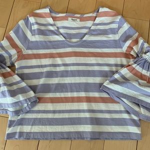 Madewell Bell Sleeve Striped Shirt - Size Medium
